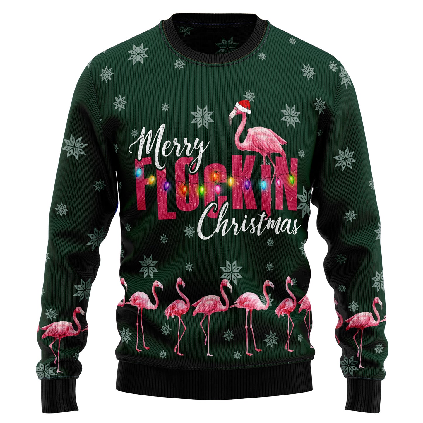 Flamingo Merry Flockin Christmas TY1610 Ugly Christmas Sweater