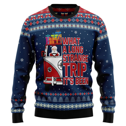 Hippie Bus What A Long Strange Trip Its Been HT102715 Ugly Sweater