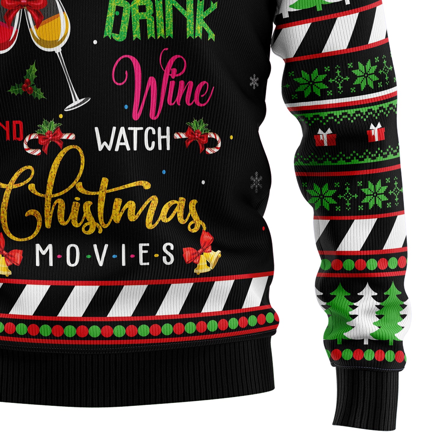 Wine Christmas Movie T2610 Ugly Christmas Sweater
