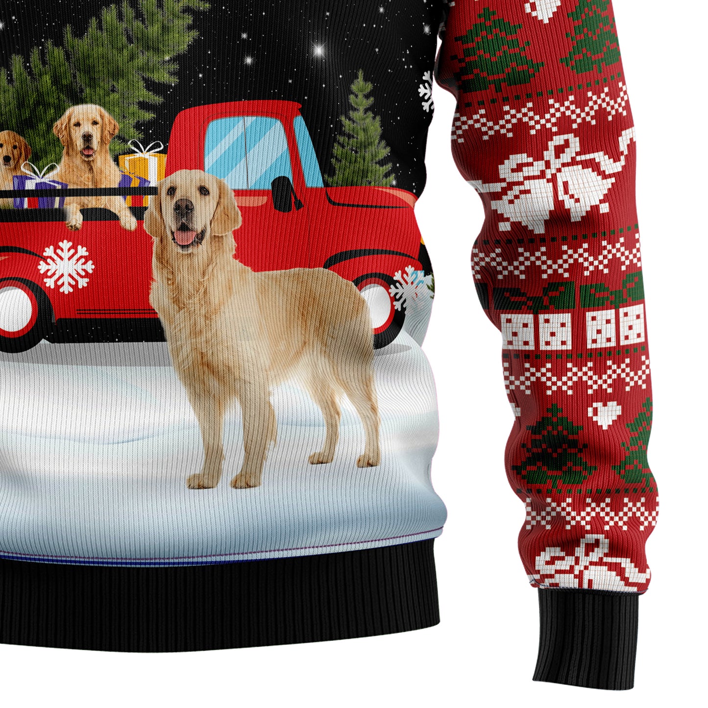 Golden Retriever Red Truck TG51013 Ugly Christmas Sweater