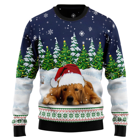 Dreaming Golden Retriever Under Snow TG51015 Ugly Christmas Sweater