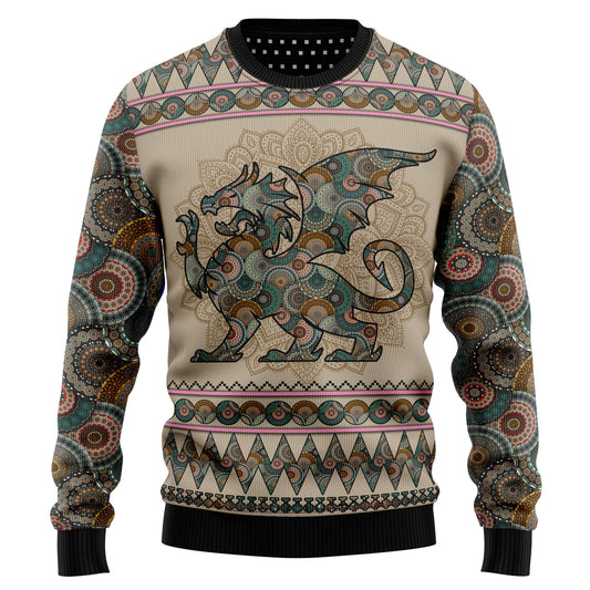 Dragon Mandala T210 Ugly Christmas Sweater