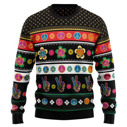 Hippie Peace Sign G51020 Ugly Christmas Sweater