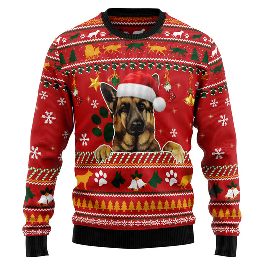 German Shepherd Waiting For Christmas G51026 Ugly Christmas Sweater