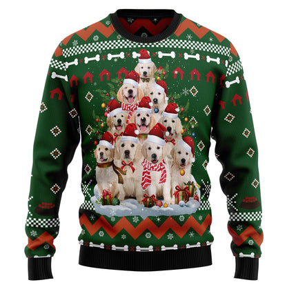 Golden Retriever Pine Tree T249 Ugly Christmas Sweater