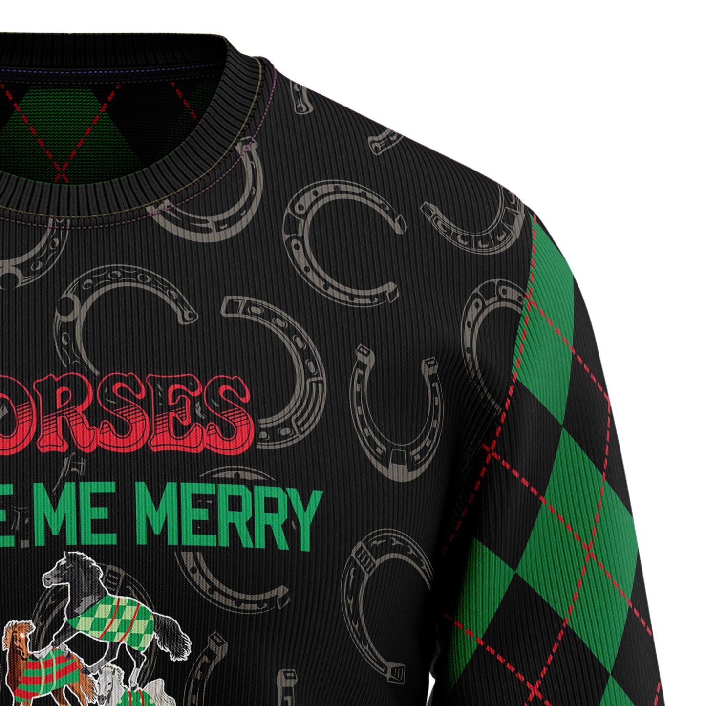 Horses Merry Christmas T2810 Ugly Christmas Sweater
