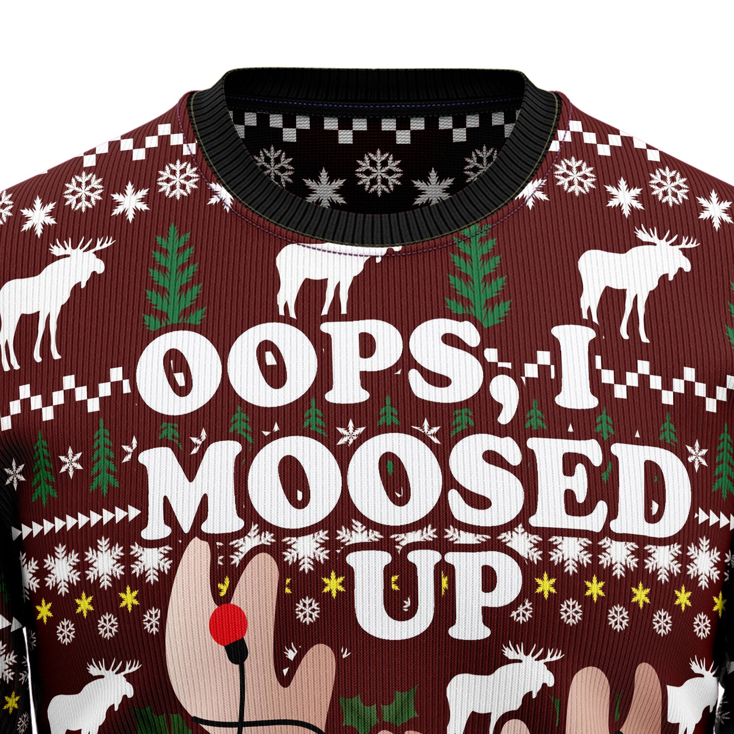 Oops, I Moosed Up TY610 Ugly Christmas Sweater