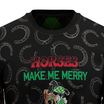 Horses Merry Christmas T2810 Ugly Christmas Sweater