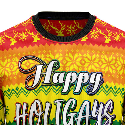 LGBT Gay Pride Happy Holigays HZ101909 Ugly Christmas Sweater