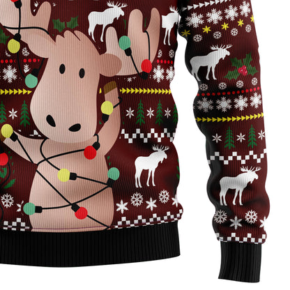 Oops, I Moosed Up TY610 Ugly Christmas Sweater