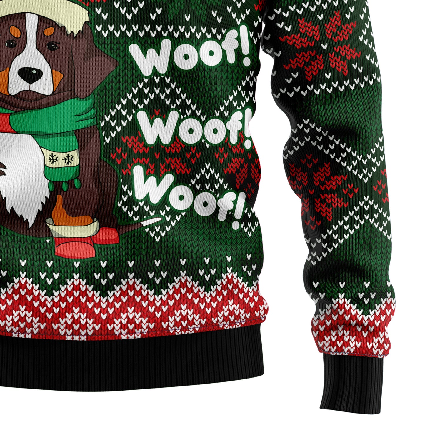 Bernese Mountain Dog Woofmas D2409 Ugly Christmas Sweater