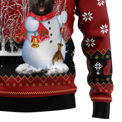 Black Cat Snowman T210 Ugly Christmas Sweater