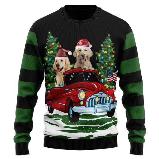 Merry Christmas Golden Retriever HZ100201 Ugly Christmas Sweater