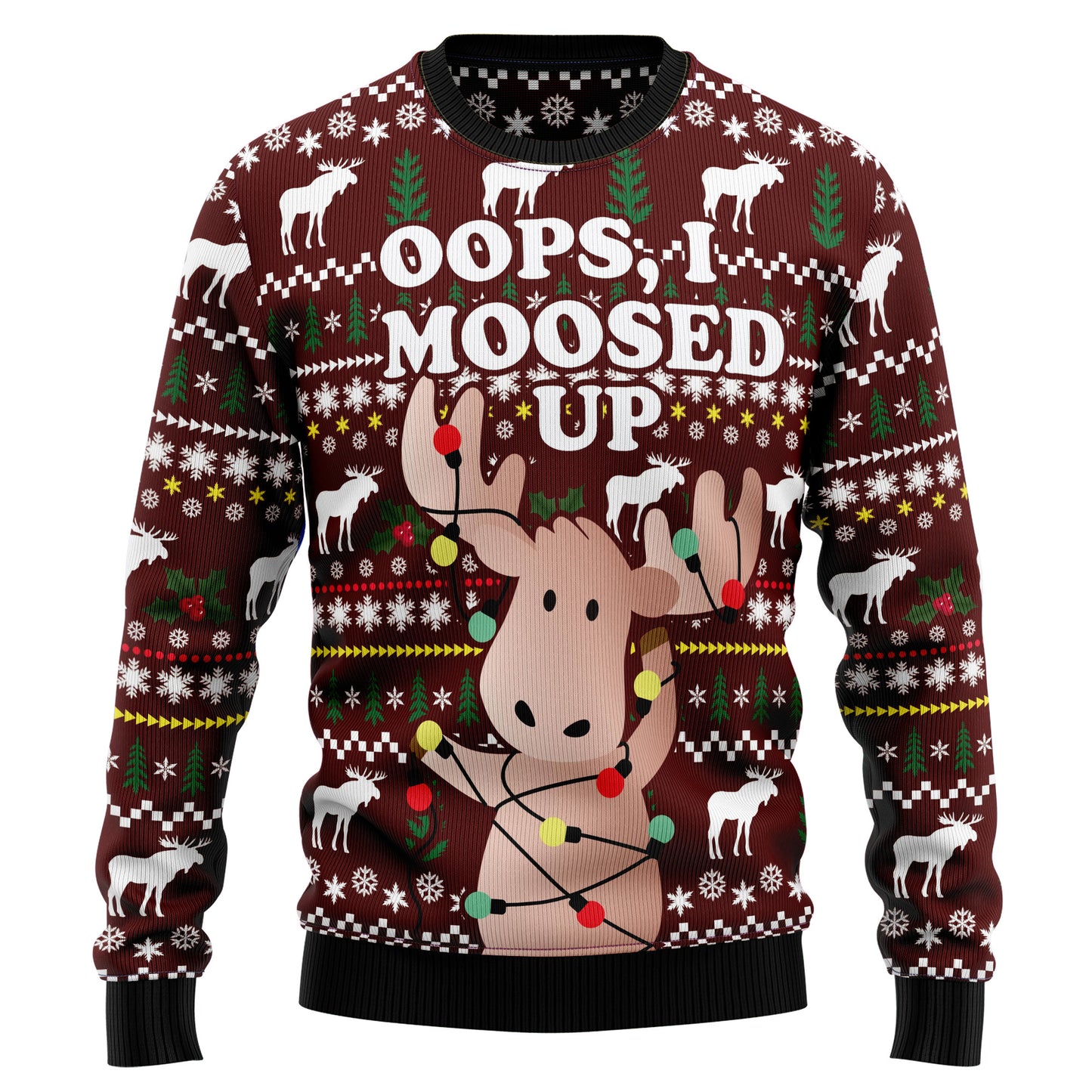 Oops, I Moosed Up TY610 Ugly Christmas Sweater