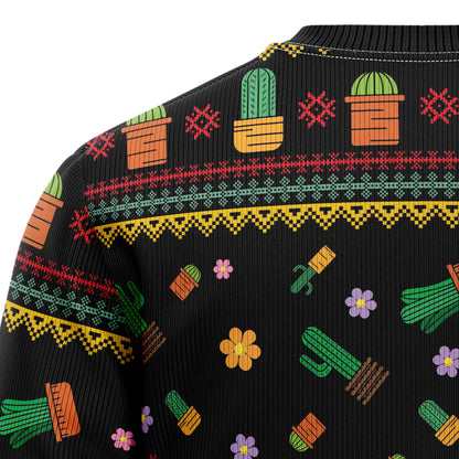 Cactus What the Fucculent HT081203 Ugly Christmas Sweater