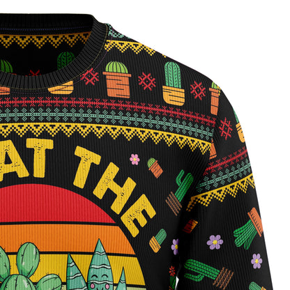 Cactus What the Fucculent HT081203 Ugly Christmas Sweater