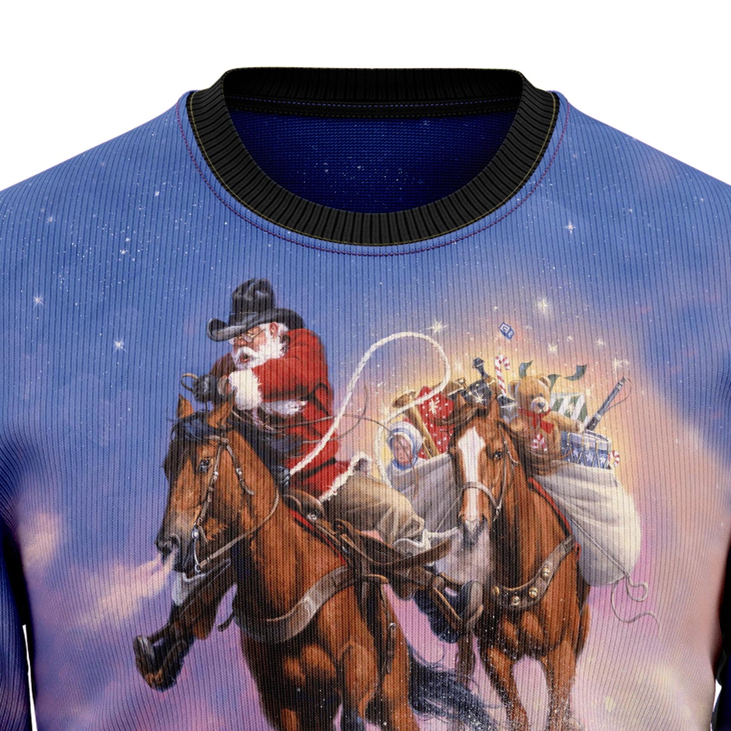 Cowboy Santa Claus G5116 Ugly Christmas Sweater