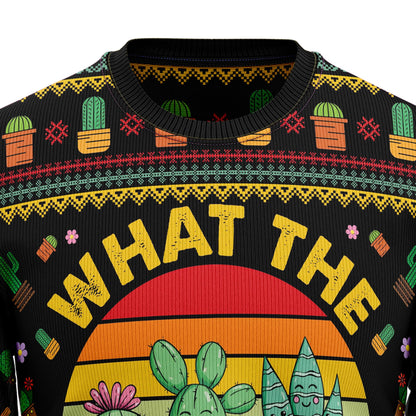 Cactus What the Fucculent HT081203 Ugly Christmas Sweater