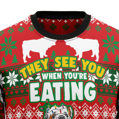 Bulldog Snacks G51026 Ugly Christmas Sweater