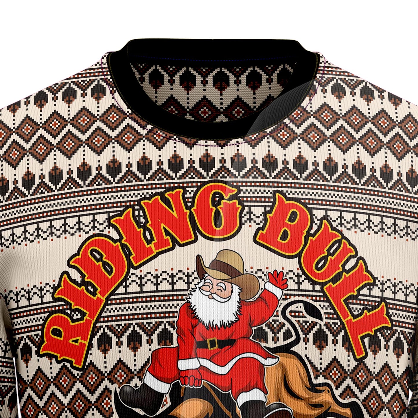 Riding Bulls Punchin Fools HT121120 Ugly Christmas Sweater