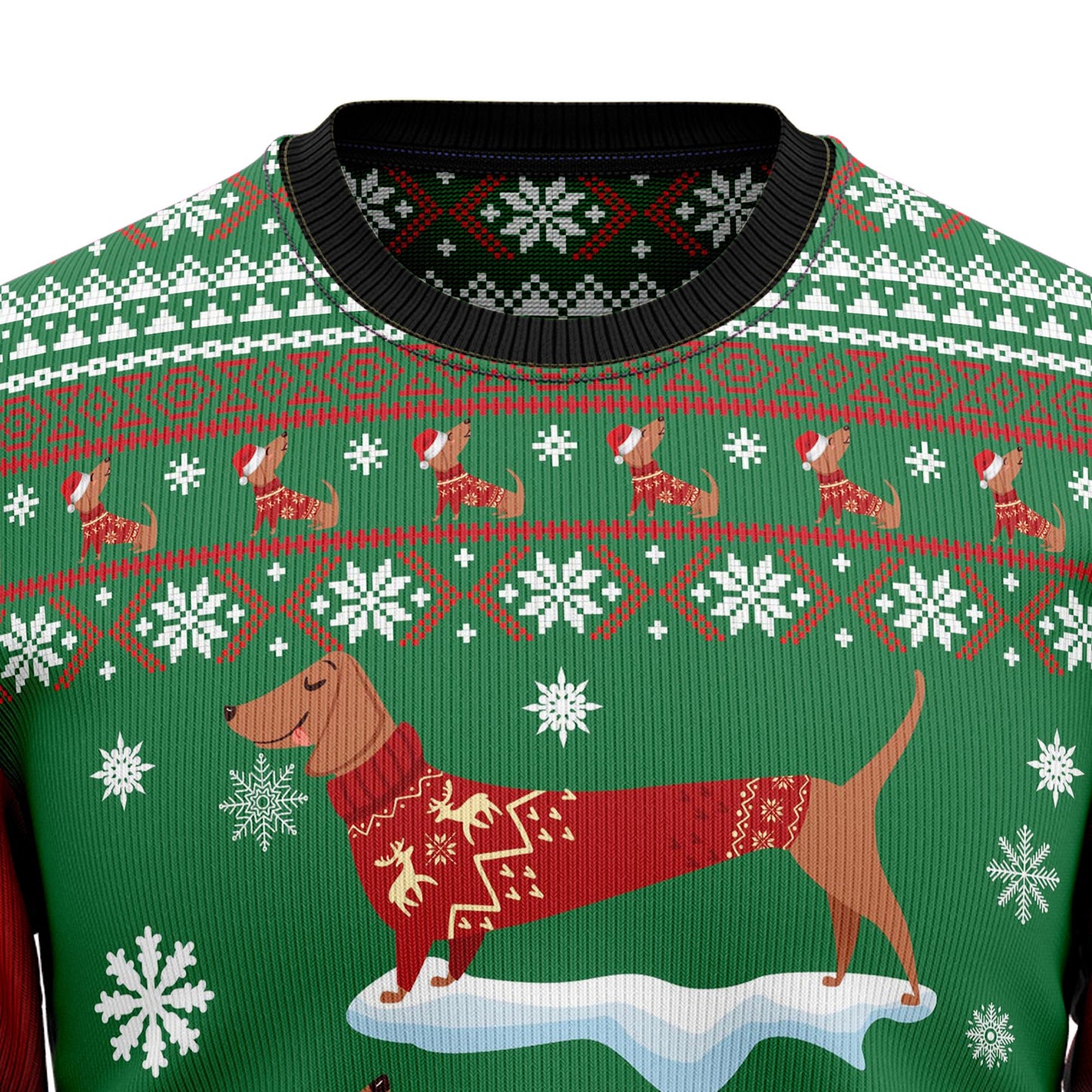 Dachshund Snow Day D1011 Ugly Christmas Sweater