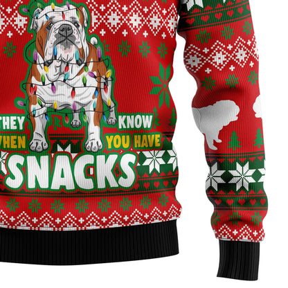 Bulldog Snacks G51026 Ugly Christmas Sweater