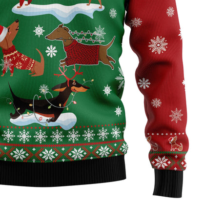 Dachshund Snow Day D1011 Ugly Christmas Sweater