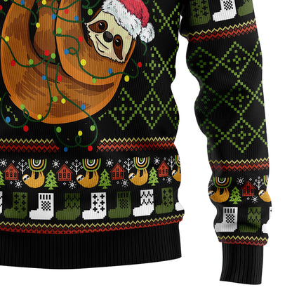 Sloth Light D1011 Ugly Christmas Sweater