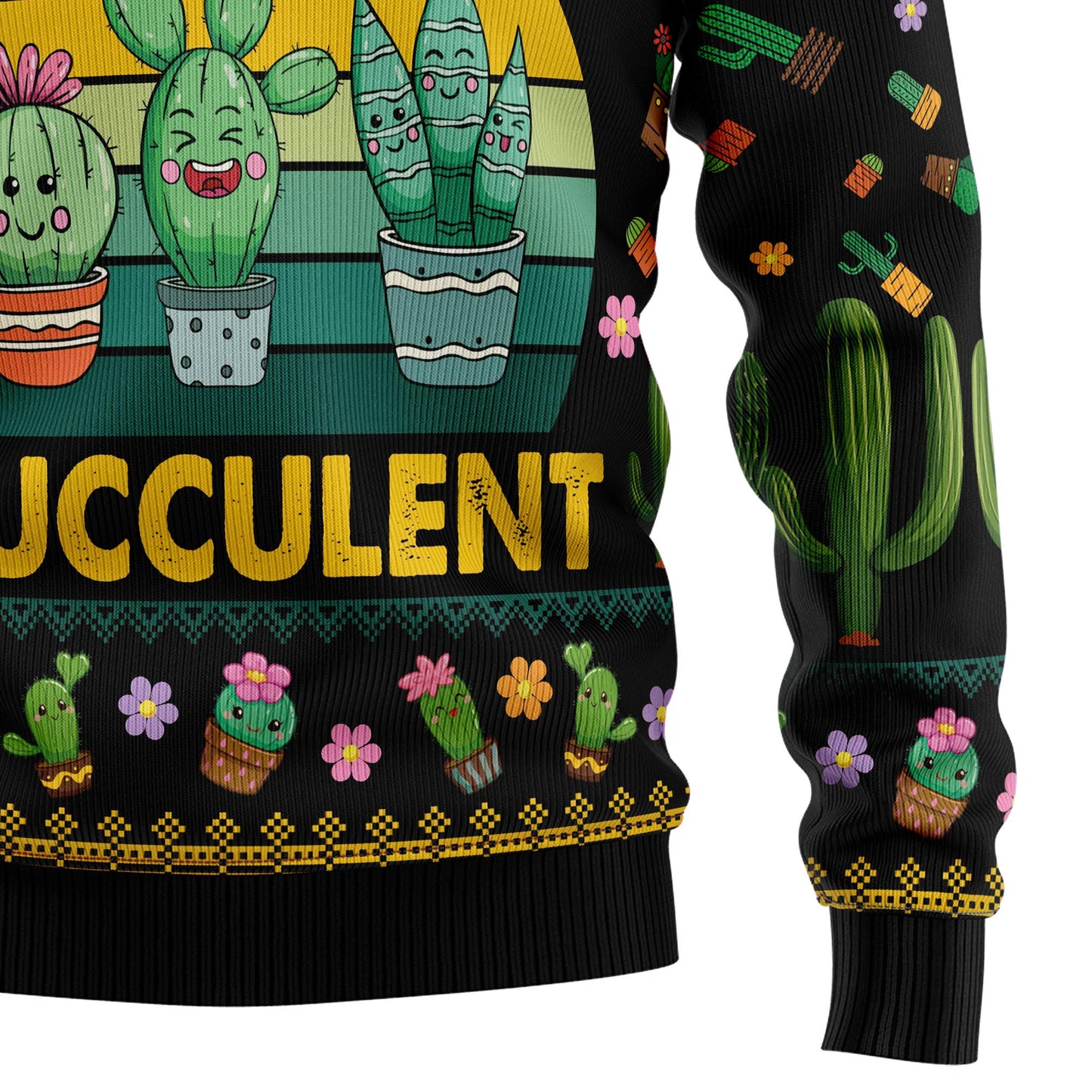 Cactus What the Fucculent HT081203 Ugly Christmas Sweater