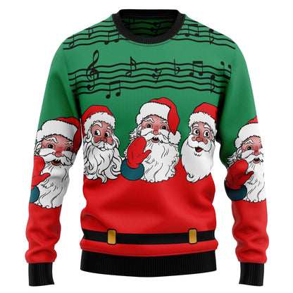 Santa Claus and Music Notes HZ101518 Ugly Christmas Sweater