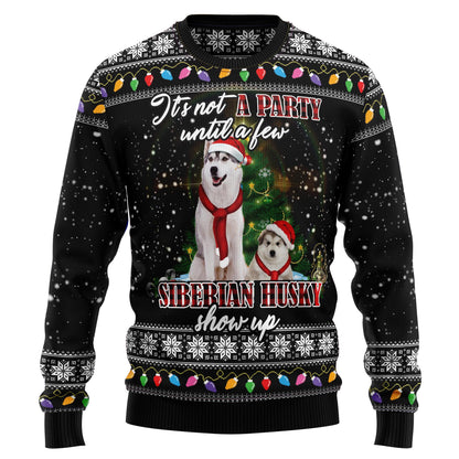 Siberian Husky Show Up D1111 Ugly Christmas Sweater