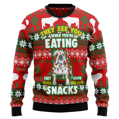 Bulldog Snacks G51026 Ugly Christmas Sweater