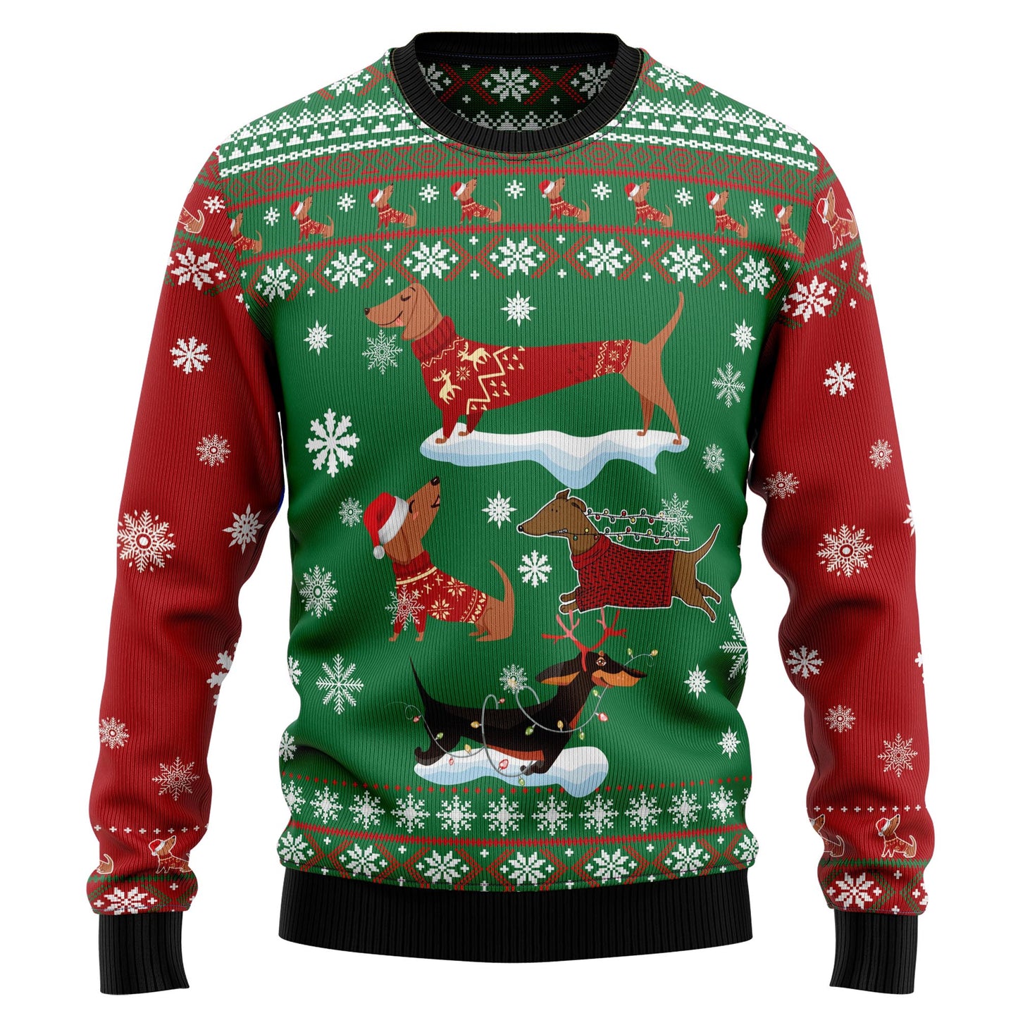 Dachshund Snow Day D1011 Ugly Christmas Sweater