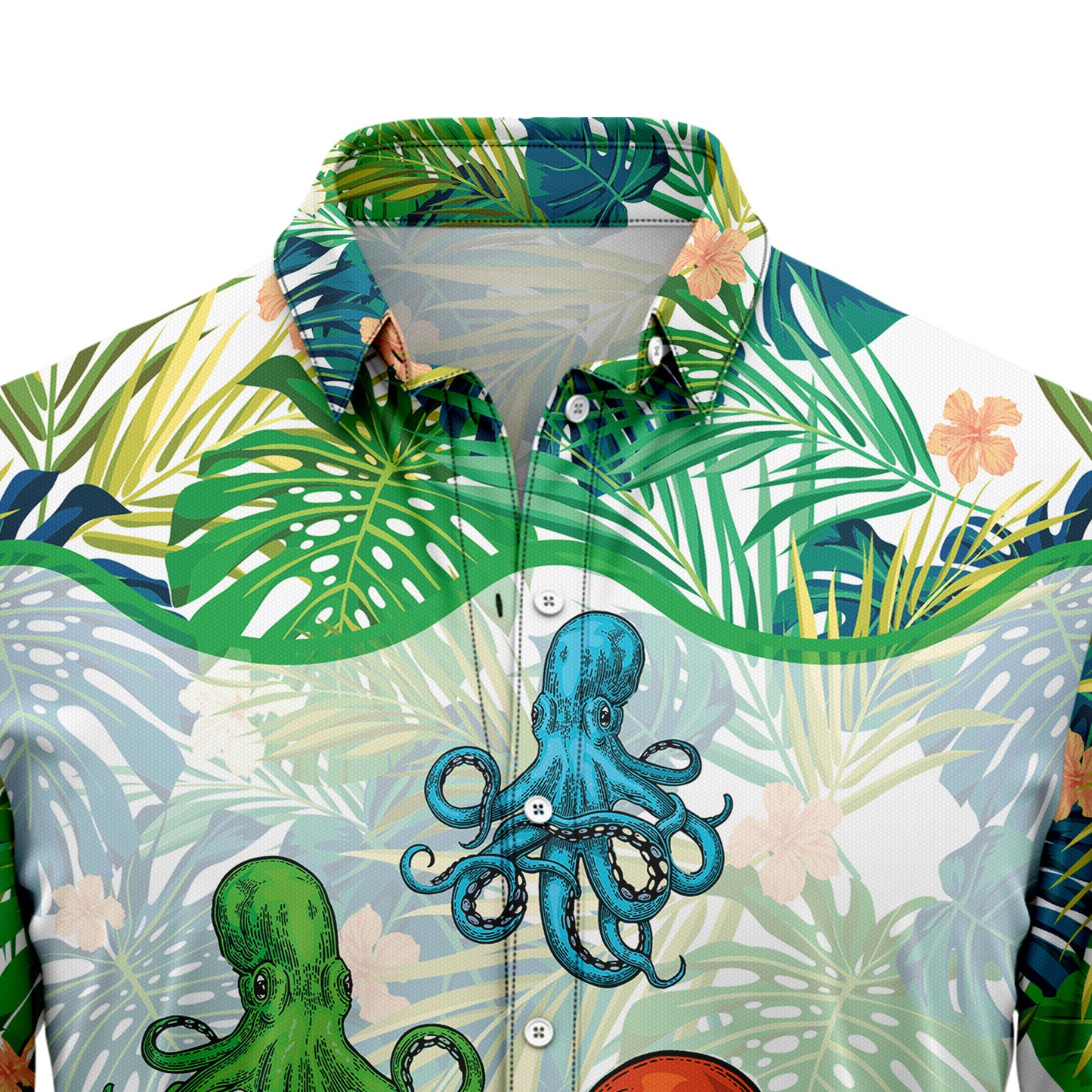 Octopus Green Tropical D2707 Hawaiian Shirt