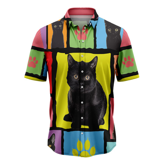Black Cat Colorful Pieces TY2707 Hawaiian Shirt