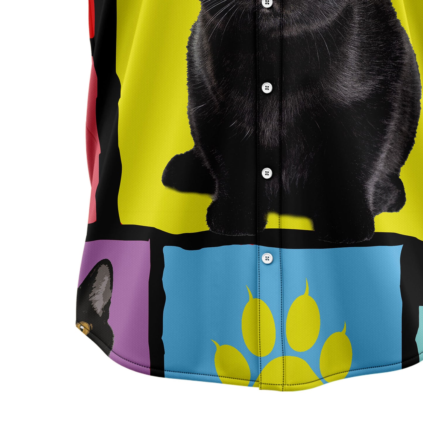 Black Cat Colorful Pieces TY2707 Hawaiian Shirt