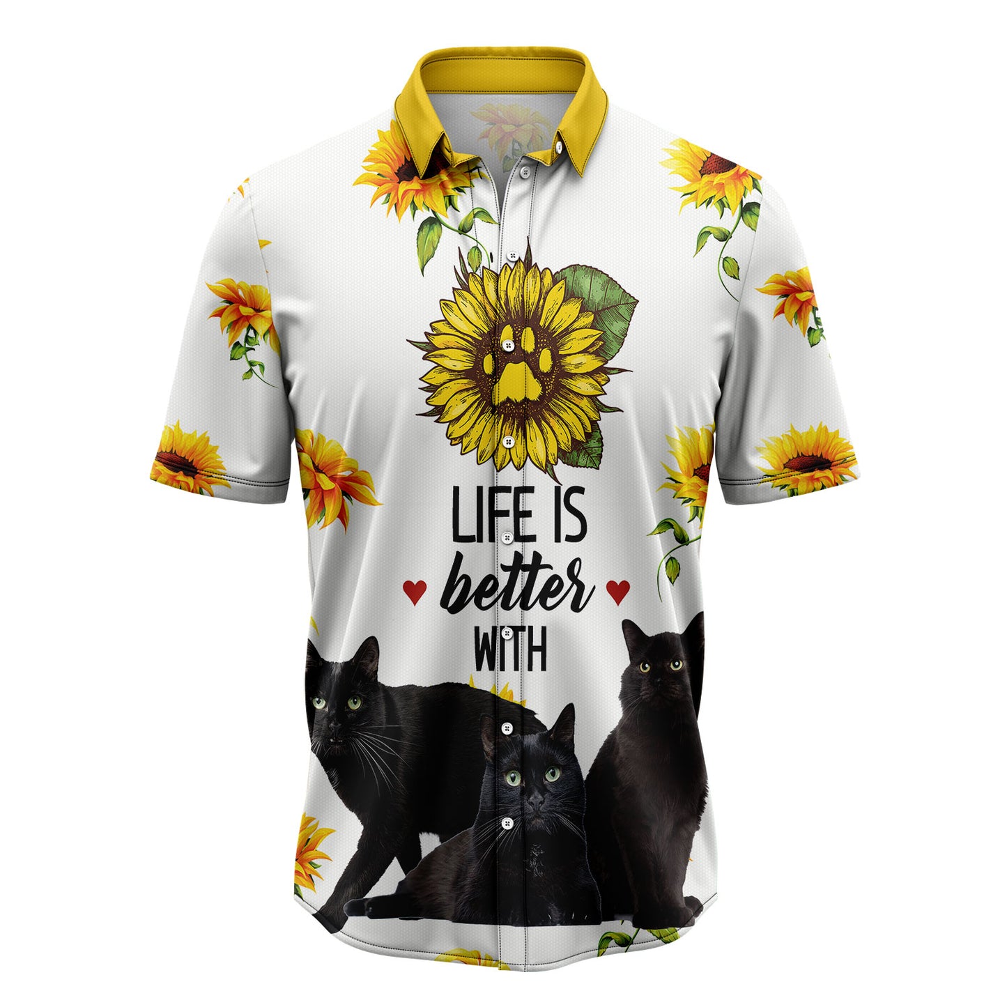 Life Is Better With Black Cat G5727 Hawaiian Shirt