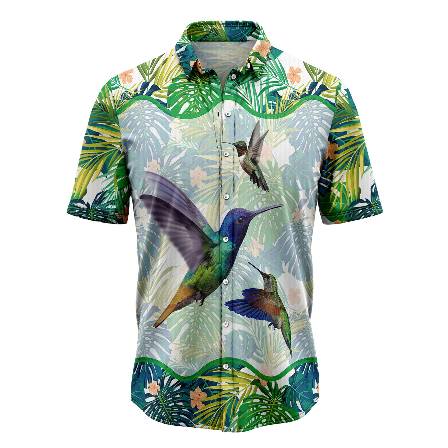 Hummingbird Green Tropical D2407 Hawaiian Shirt