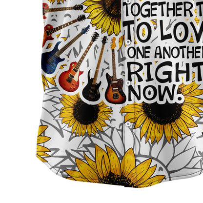 Guitar and Sunflower Hippie D2407 Hawaiian Shirt