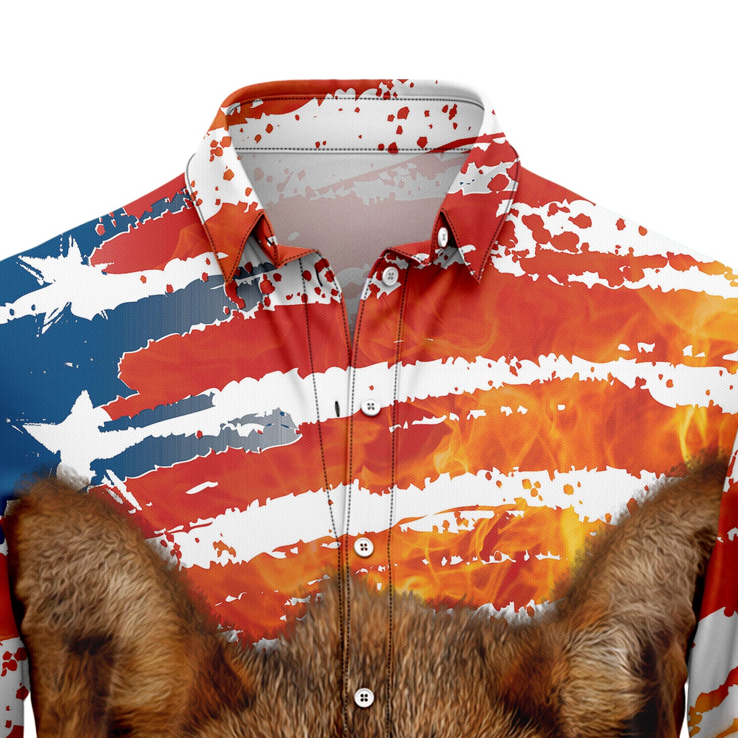 Wolf USA Flag T2407 Hawaiian Shirt