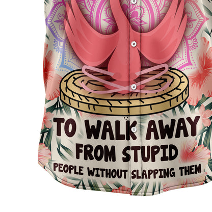 Give Me The Strength To Walk Away From Stupid Flamingo H237003 Hawaiian Shirt