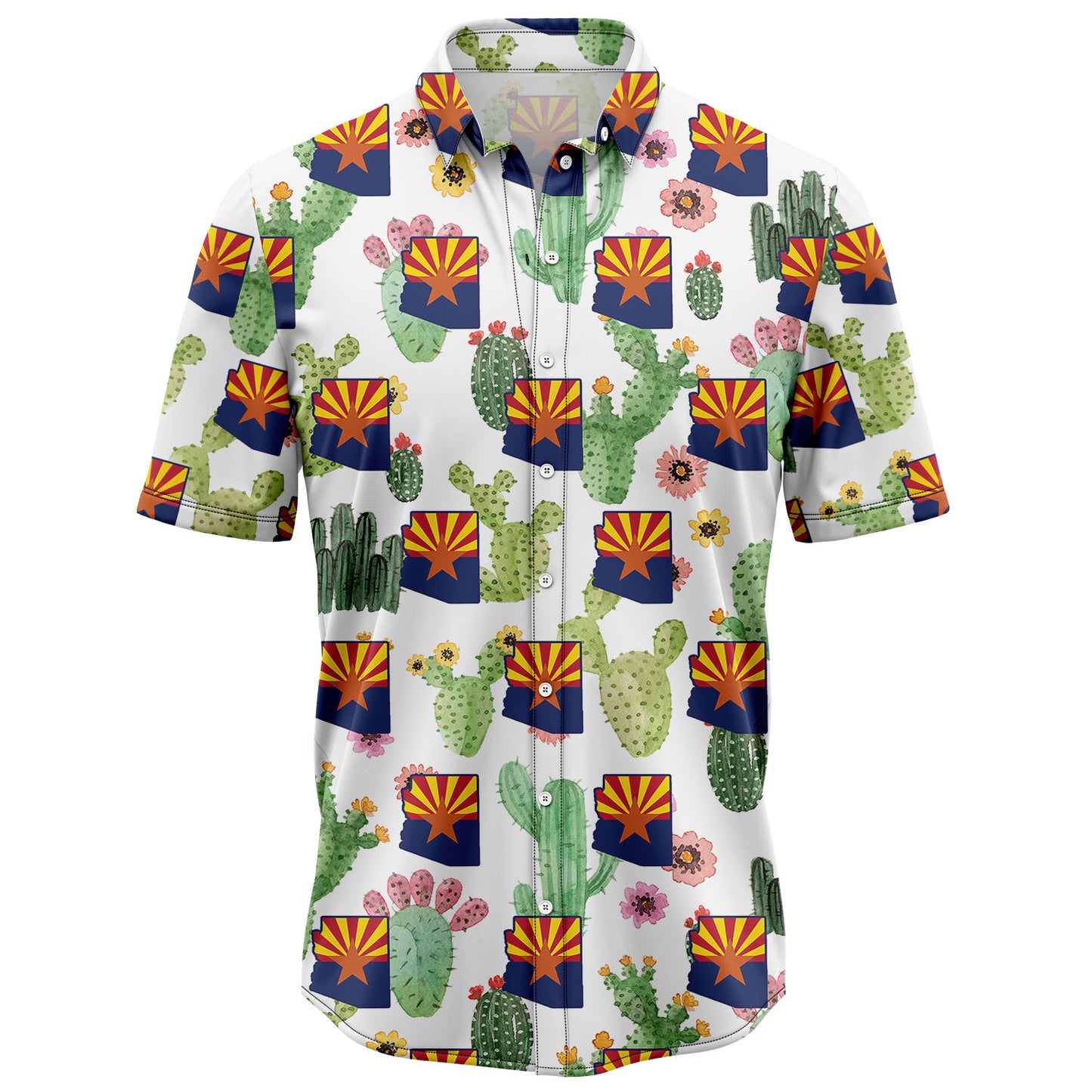 Arizona Cactus Flag H107022 Hawaiian Shirt