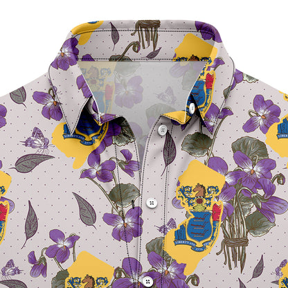 New Jersey Violet Flower H107002 Hawaiian Shirt
