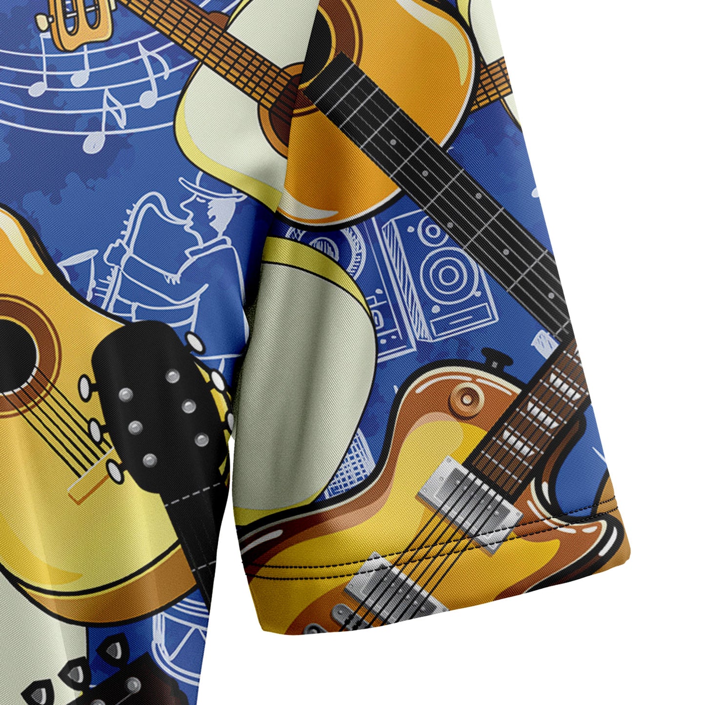 Guitar Music Pattern T1007 Hawaiian Shirt