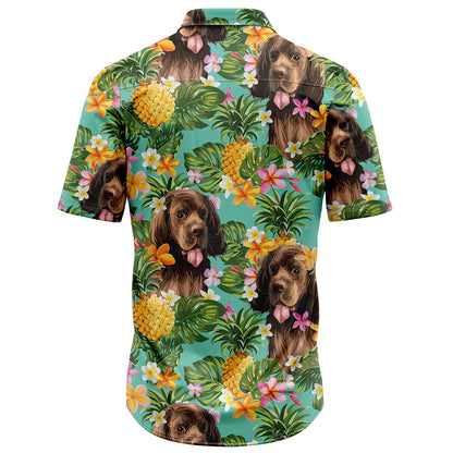 Tropical Pineapple Sussex Spaniel H97094 Hawaiian Shirt