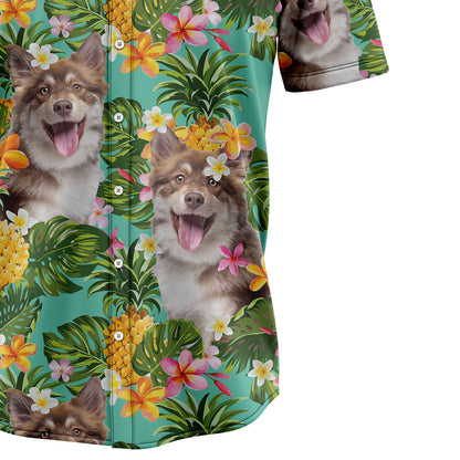 Tropical Pineapple Finnish Lapphund H97093 Hawaiian Shirt