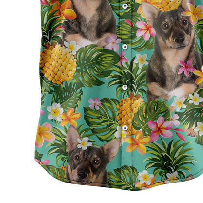 Tropical Pineapple Swedish Vallhund H97085 Hawaiian Shirt