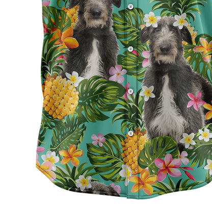 Tropical Pineapple Scottish Deerhound H97084 Hawaiian Shirt