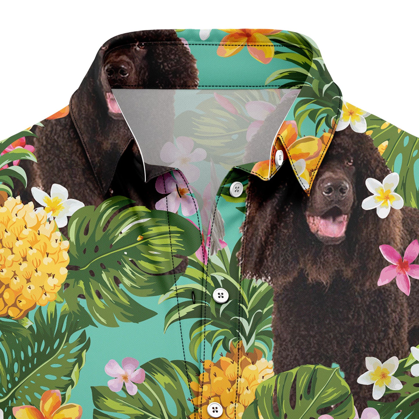 Tropical Pineapple Irish Water Spaniel H97080 Hawaiian Shirt