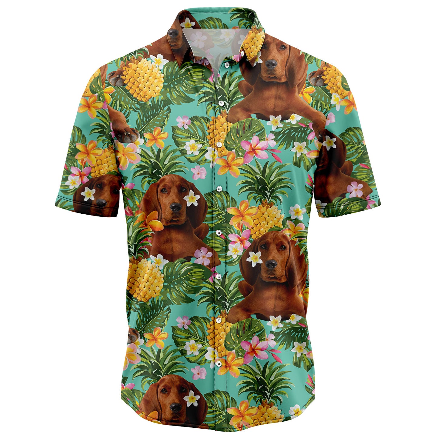 Tropical Pineapple Redbone Coonhound H97076 Hawaiian Shirt